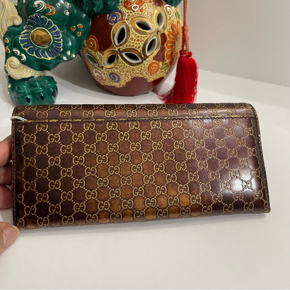 ‼️‼️SOLD‼️‼️Gucci Bifold Guccissima Bronze Long Wallet